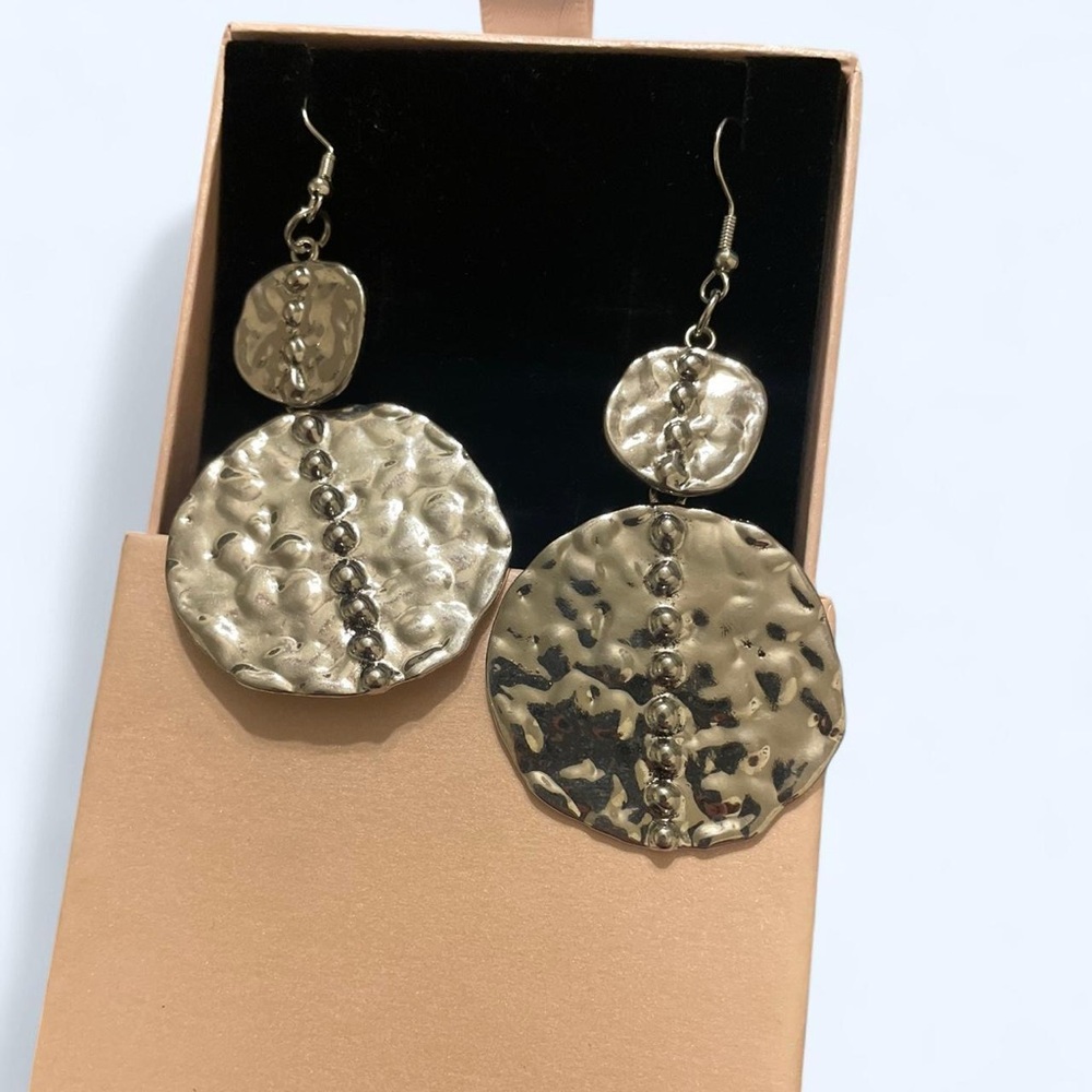 Silver Hammered Earrings
